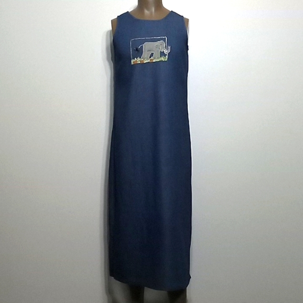 Comfortable 1pc Blue Jean tank top dress by MOKA